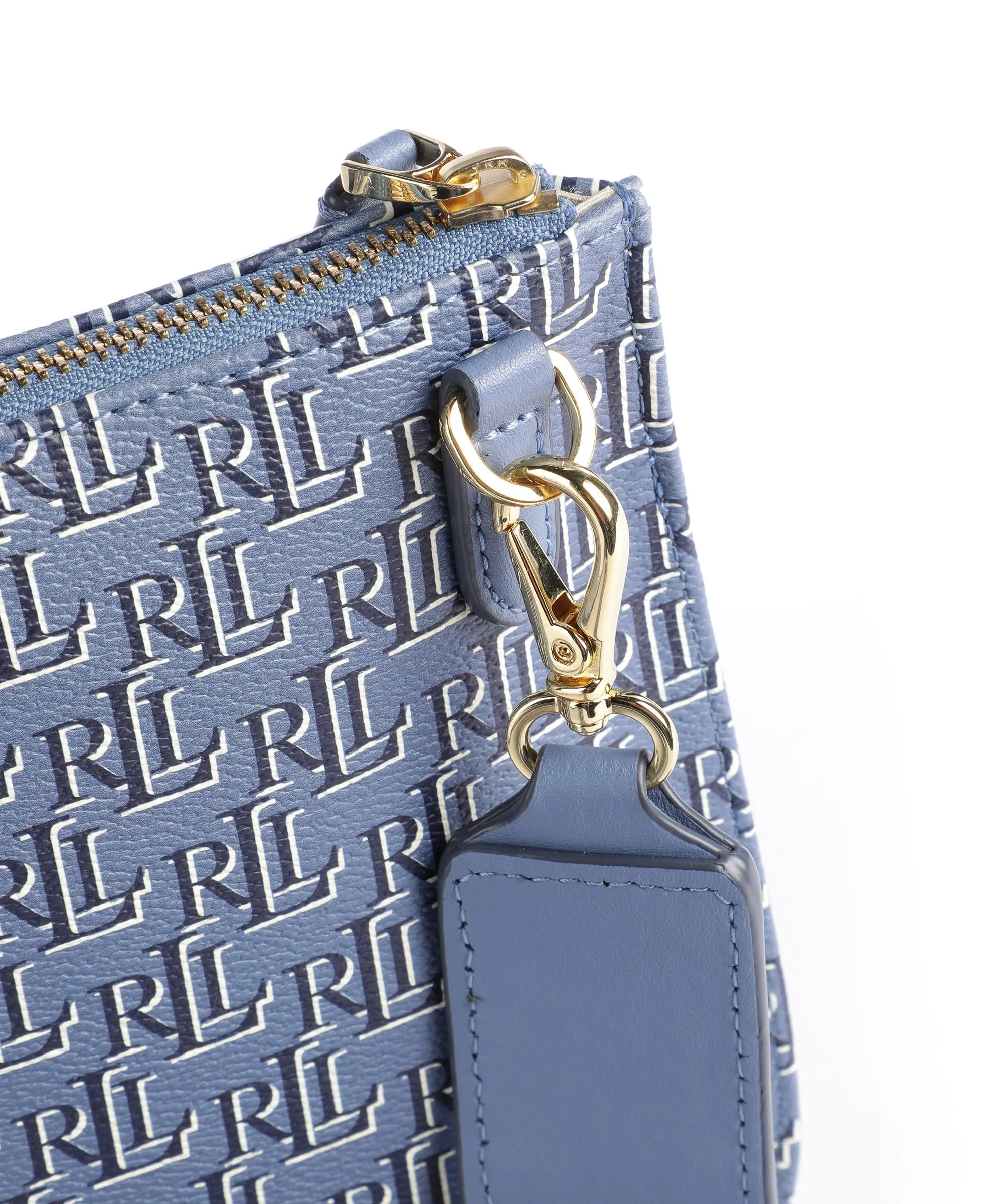  Lauren Ralph Lauren Jamey 27 Borsa a tracolla pelle sintetica, pelle bovina blu-grigio  