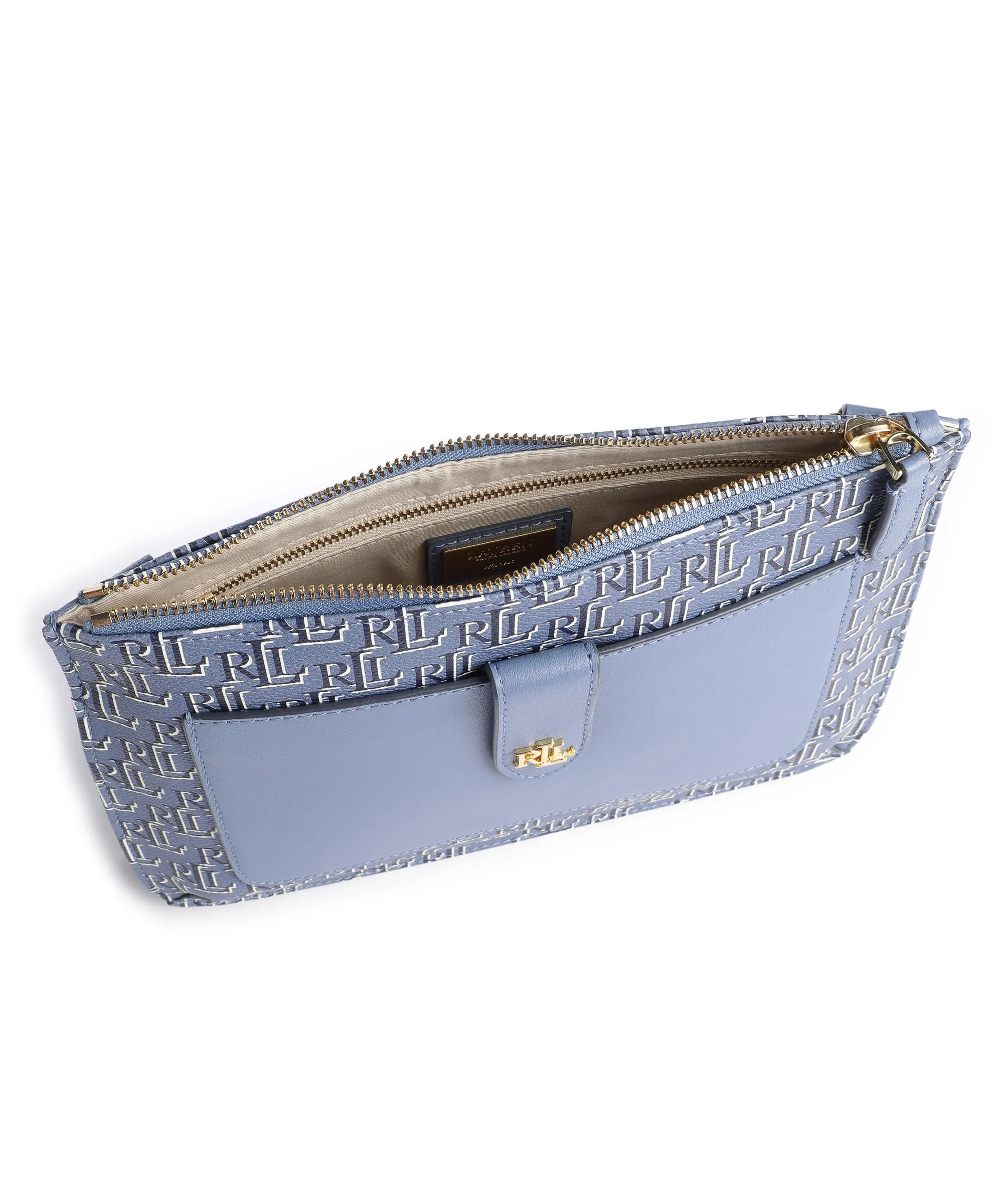  Lauren Ralph Lauren Jamey 27 Borsa a tracolla pelle sintetica, pelle bovina blu-grigio  