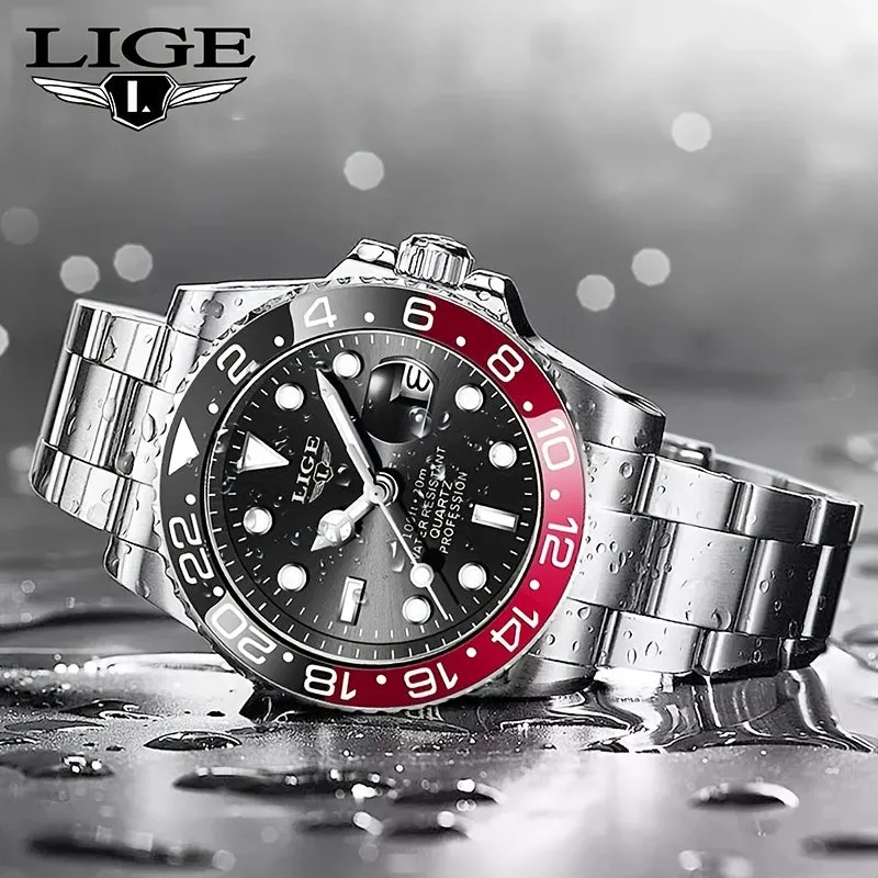 LIGE Luminoso Orologio Impermeabile Da Uomo