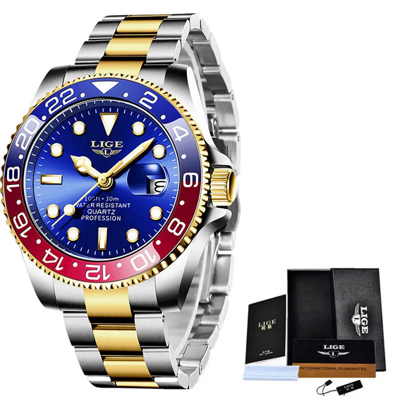 LIGE Luminoso Orologio Impermeabile Da Uomo