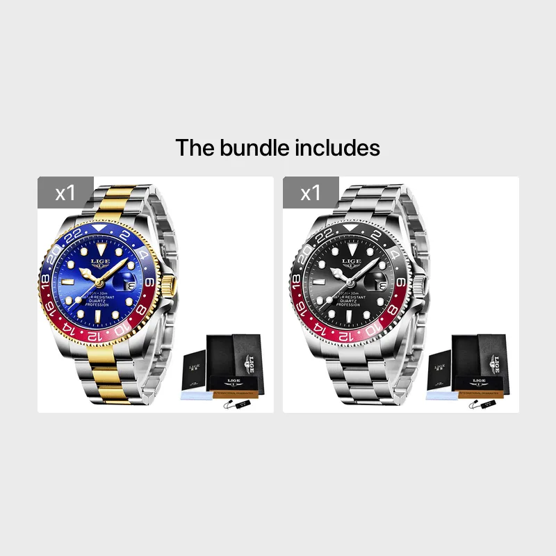 LIGE Luminoso Orologio Impermeabile Da Uomo