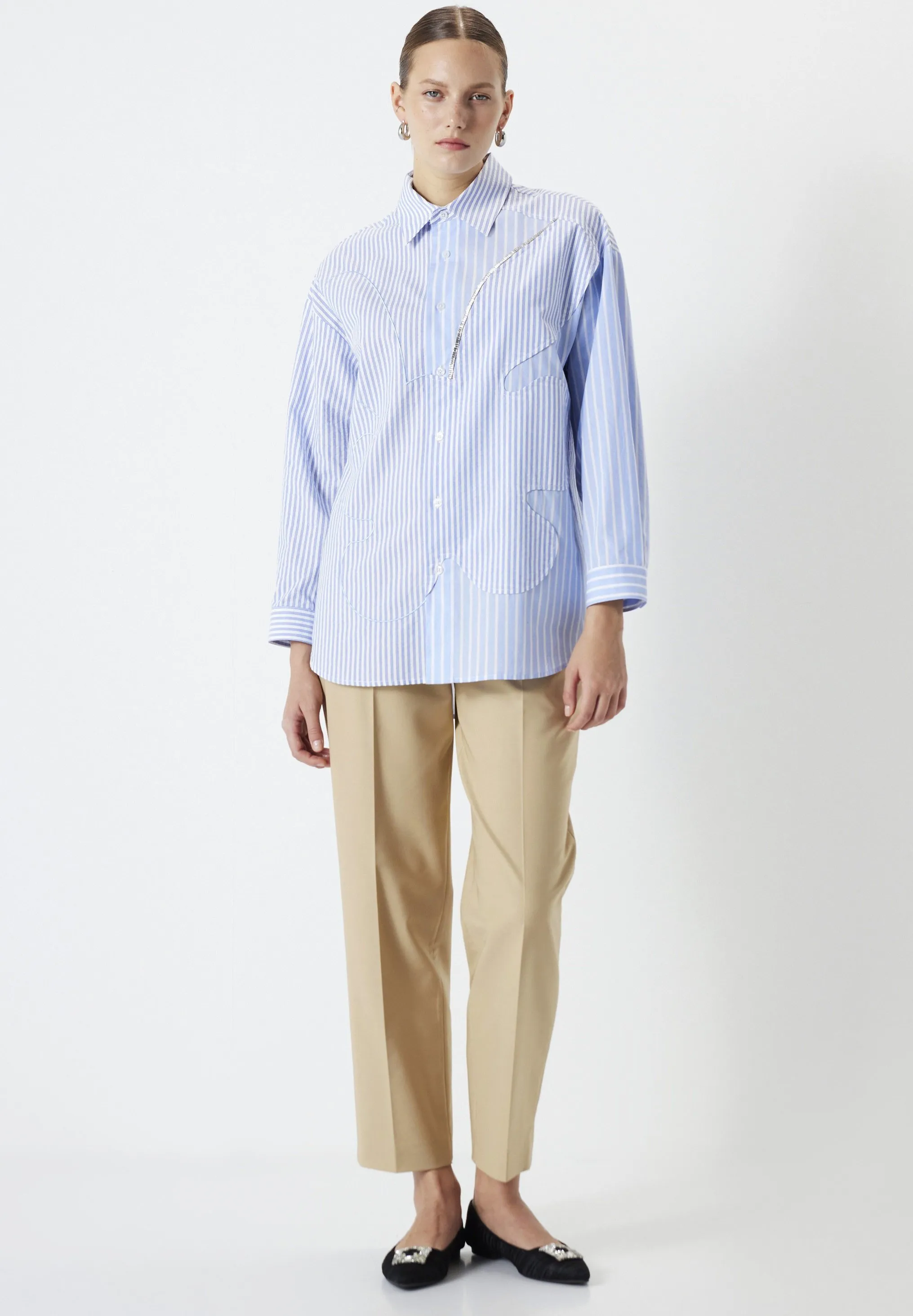 LINE PATTERN MIX EMBROIDERED - Camicia