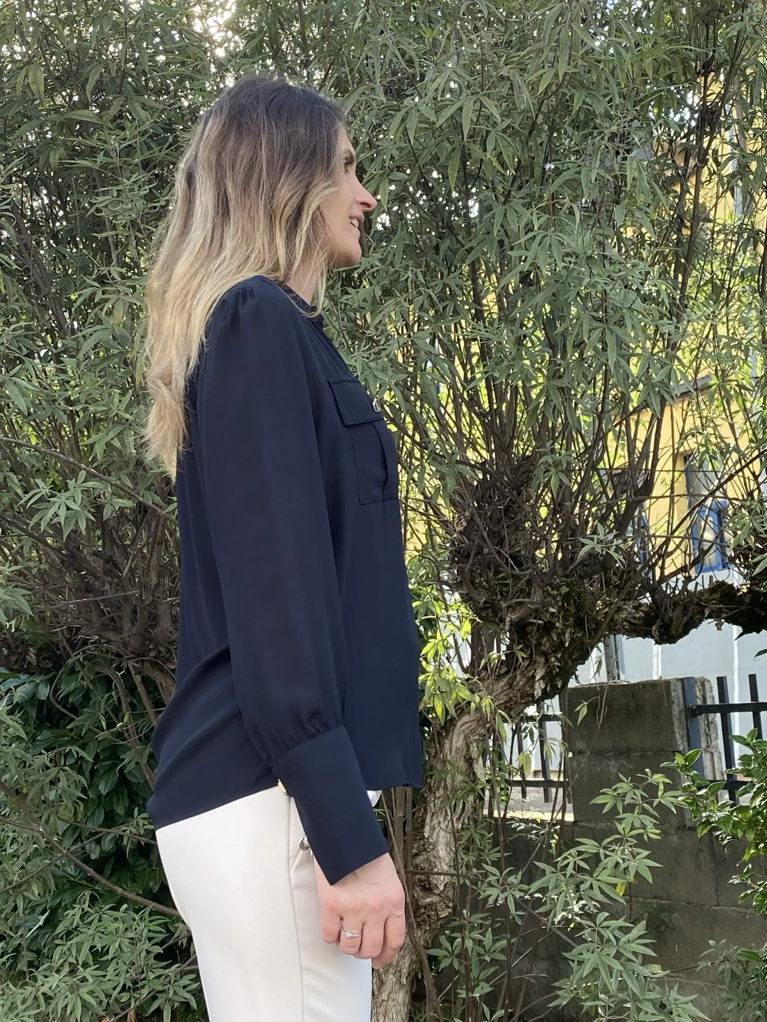LIU JO camicia donna georgette tasche con pattina CF4160TS055
