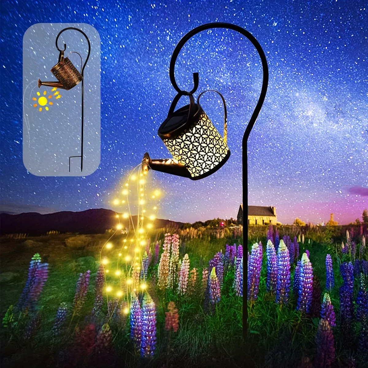 Luce Da Giardino Solare A Farfalla, Lampada Da Doccia Solare Per Esterni Impermeabile, Decorazione Per Giardino, Cortile, Prato,