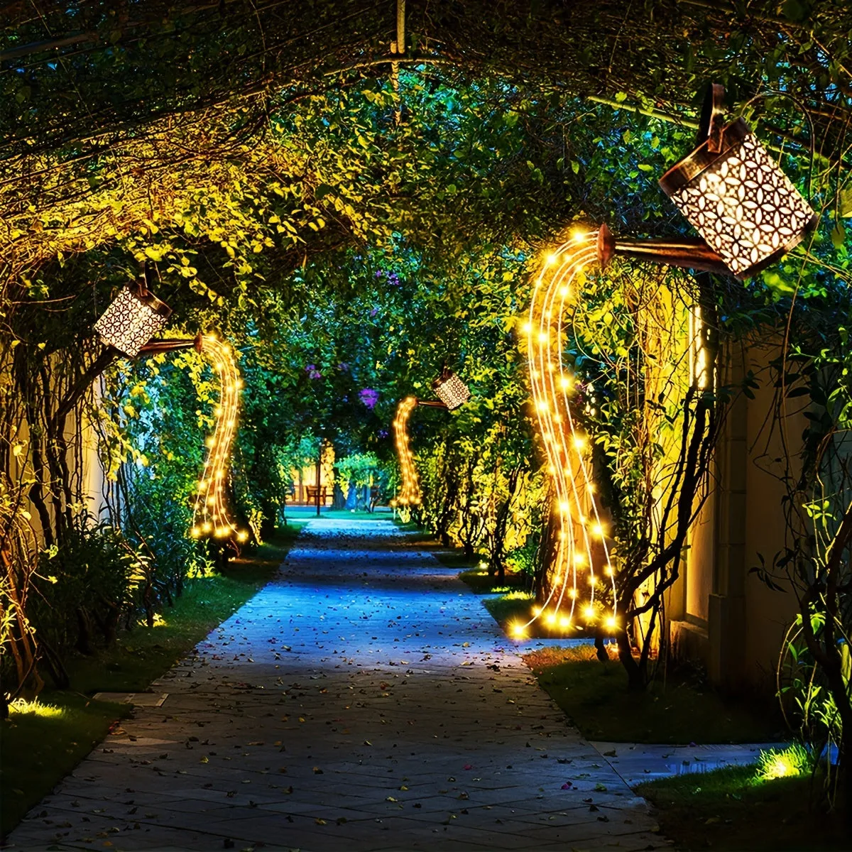 Luce Da Giardino Solare A Farfalla, Lampada Da Doccia Solare Per Esterni Impermeabile, Decorazione Per Giardino, Cortile, Prato,