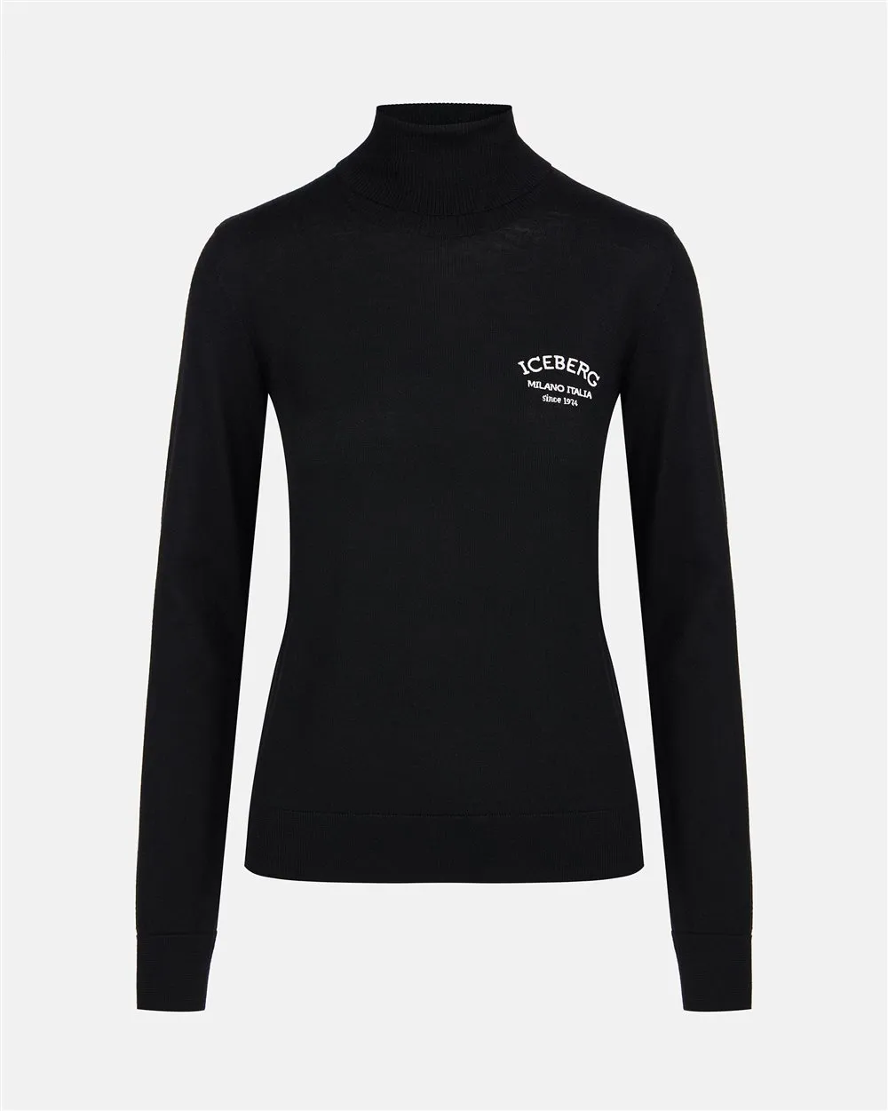 Maglia a lupetto in lana logo Iceberg Milano