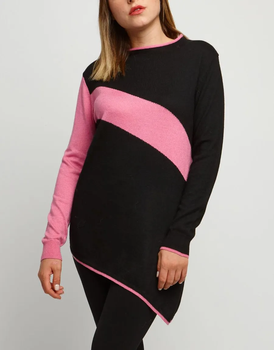 Maglia bicolore in lana