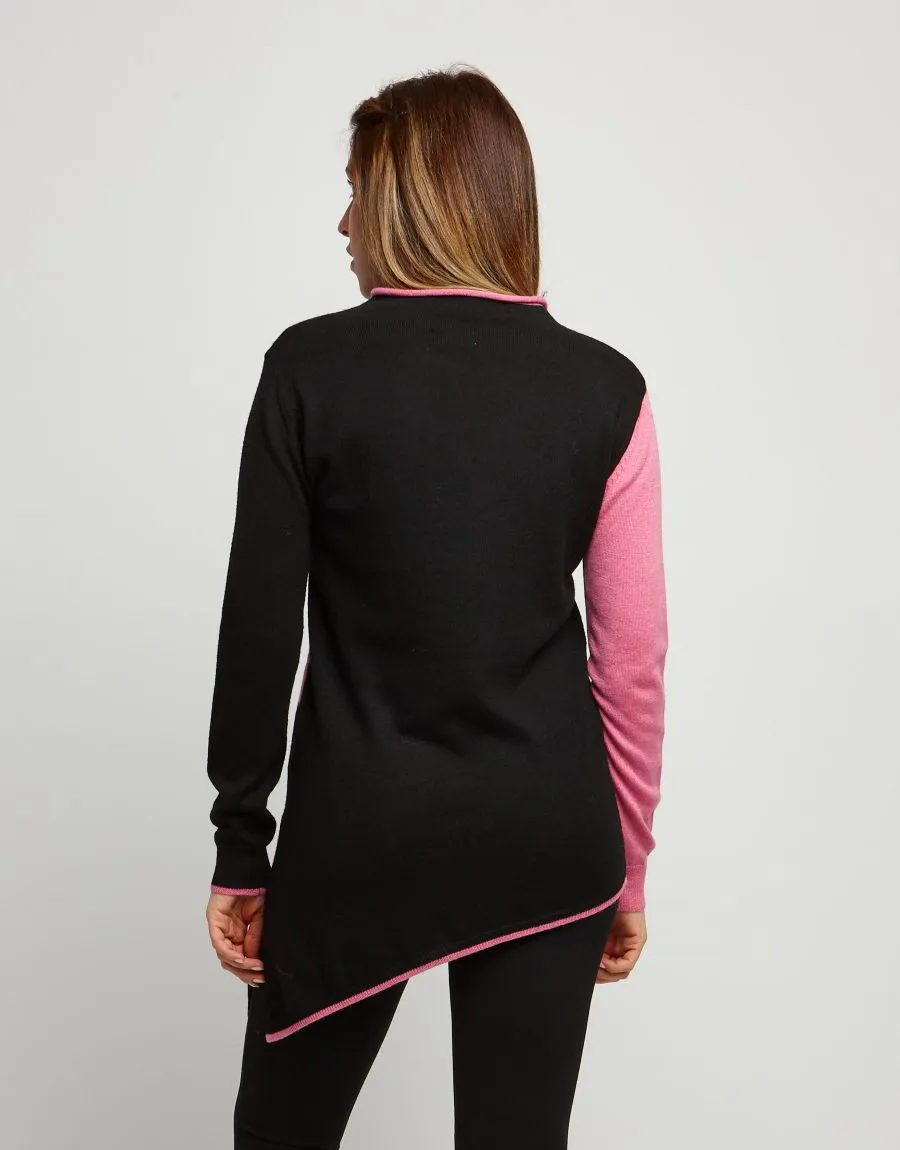 Maglia bicolore in lana