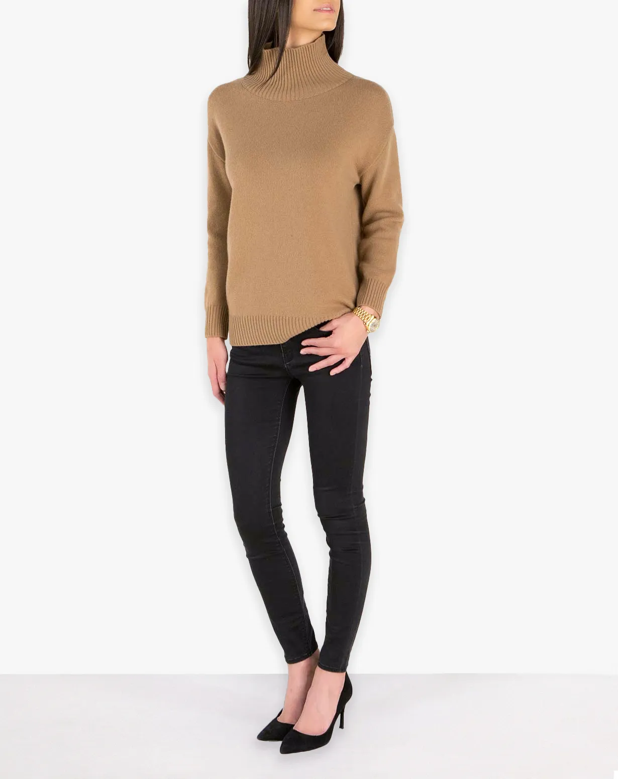 Maglia Donna Collo Alto Imbuto Lana & Cashmere