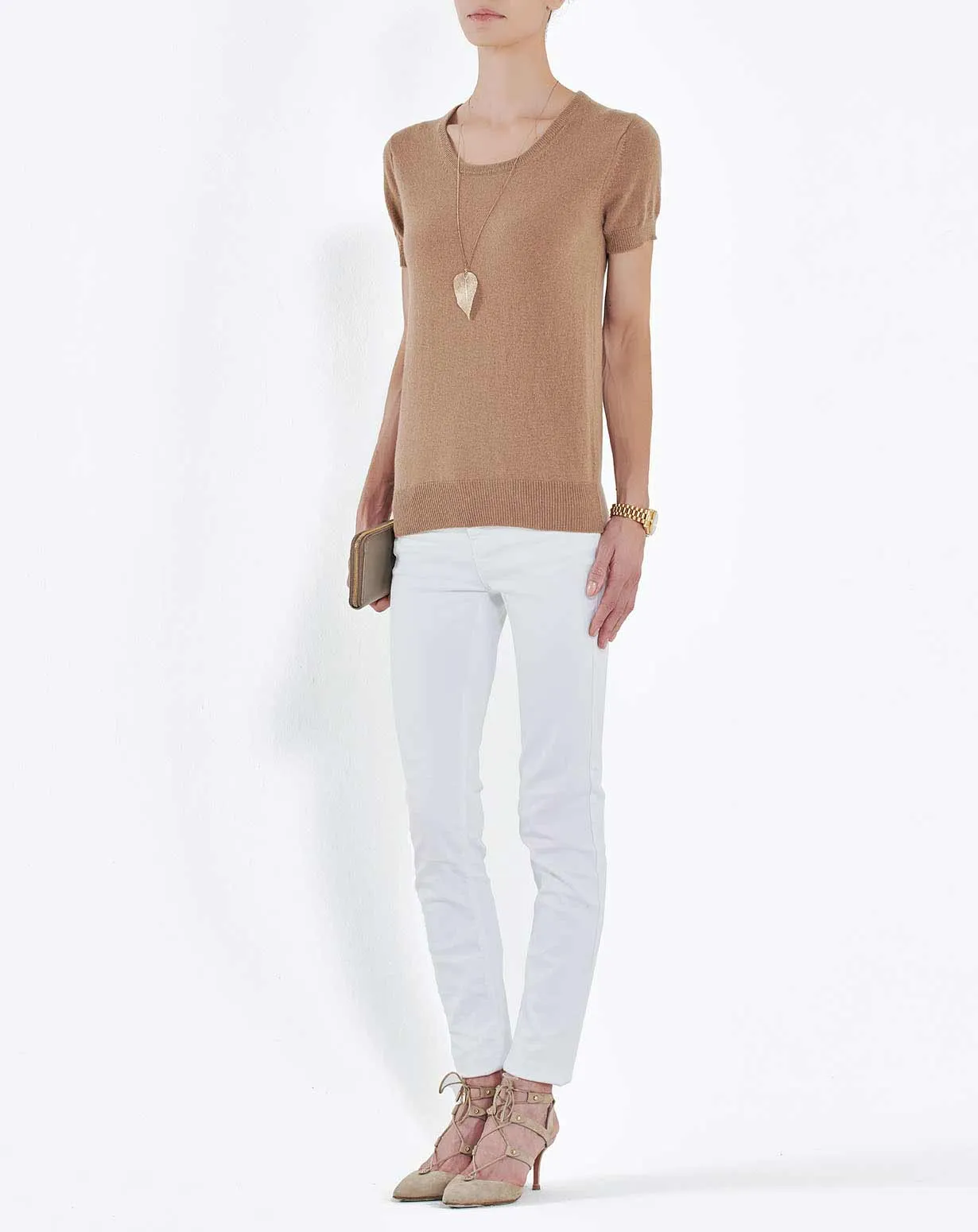 Maglia Donna Mezza Manica in 100% Cachemire