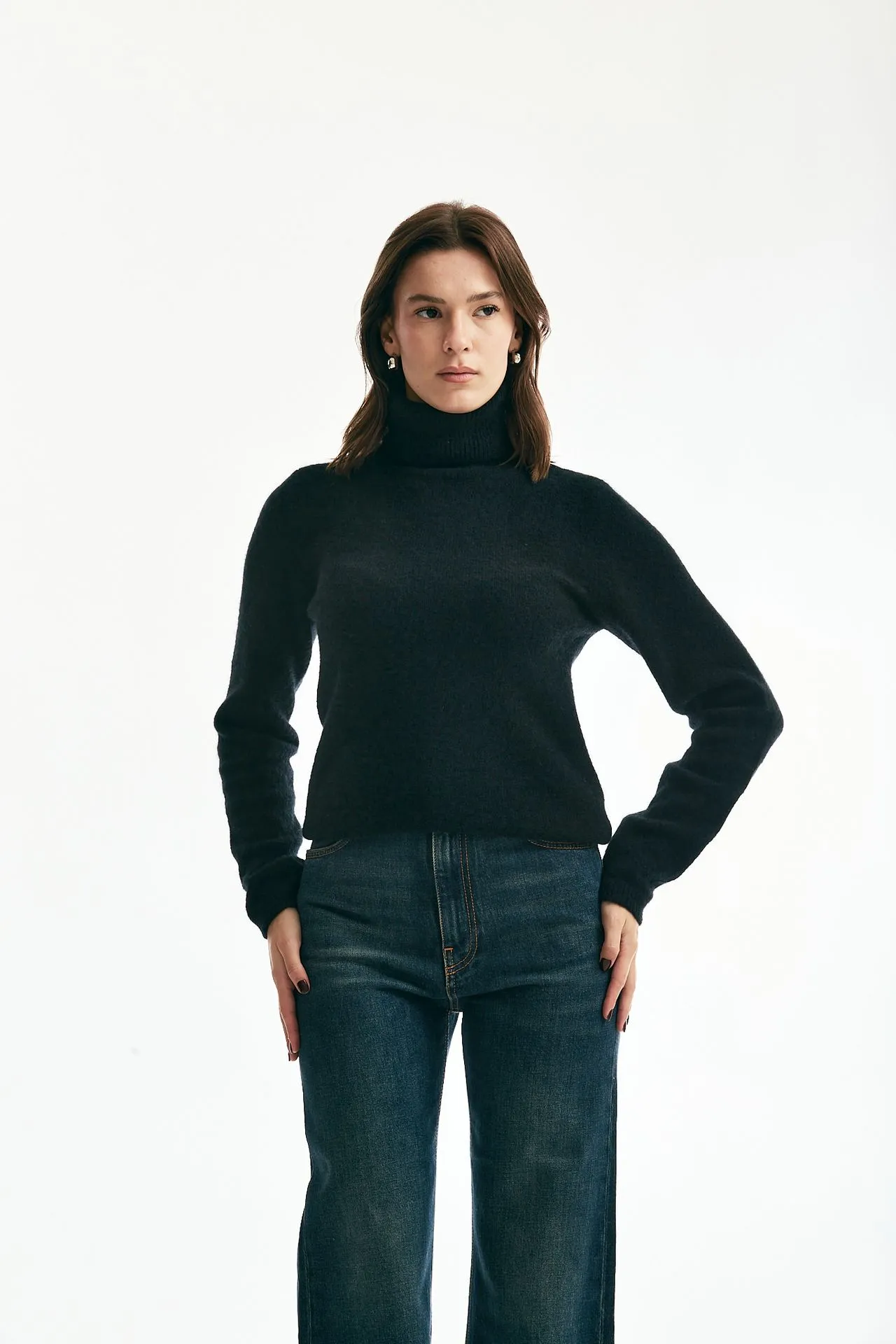 Maglia in cachemire e seta nero 