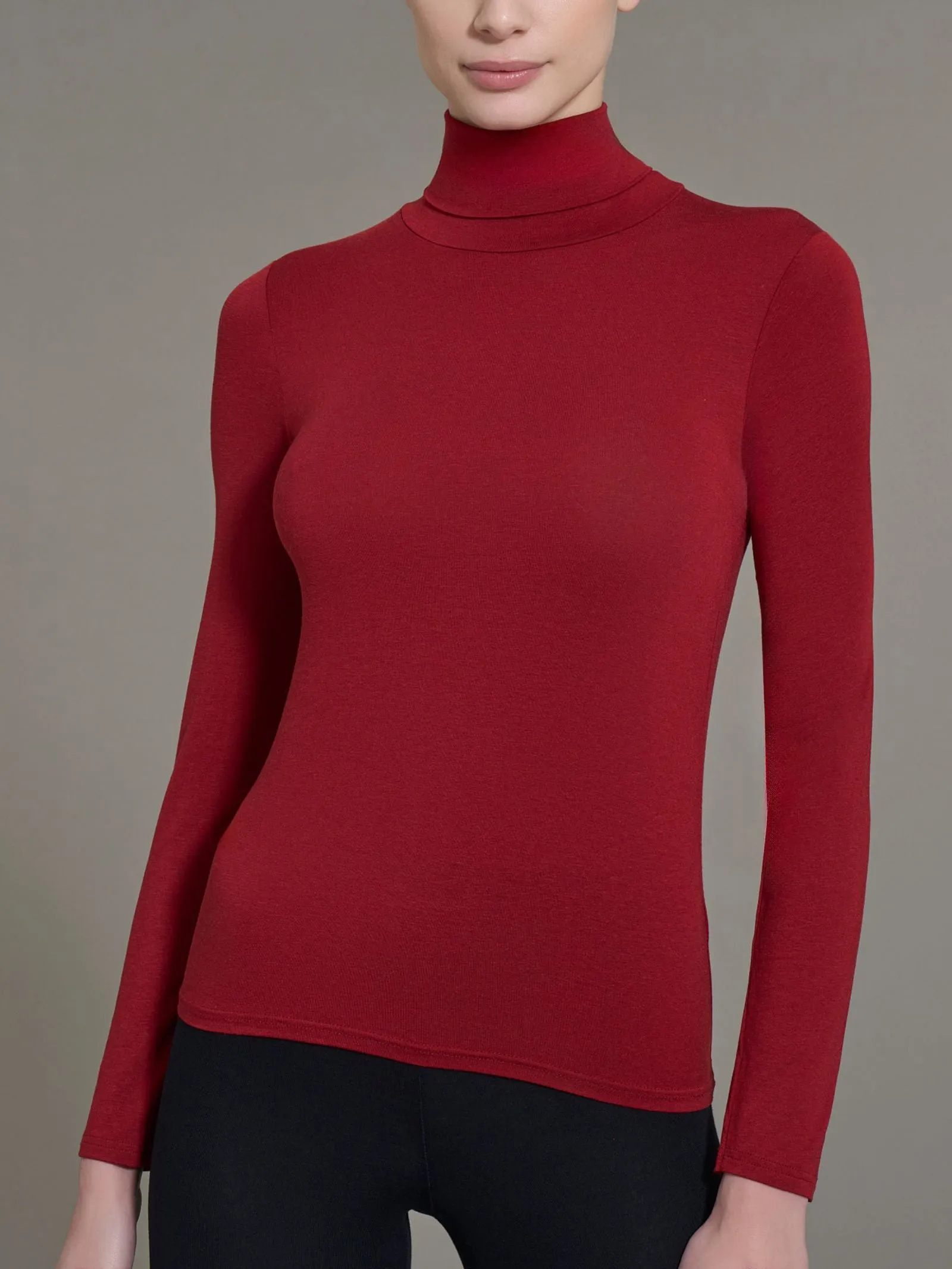 Maglietta con collo dolcevita in filato Tenderwool - Casha