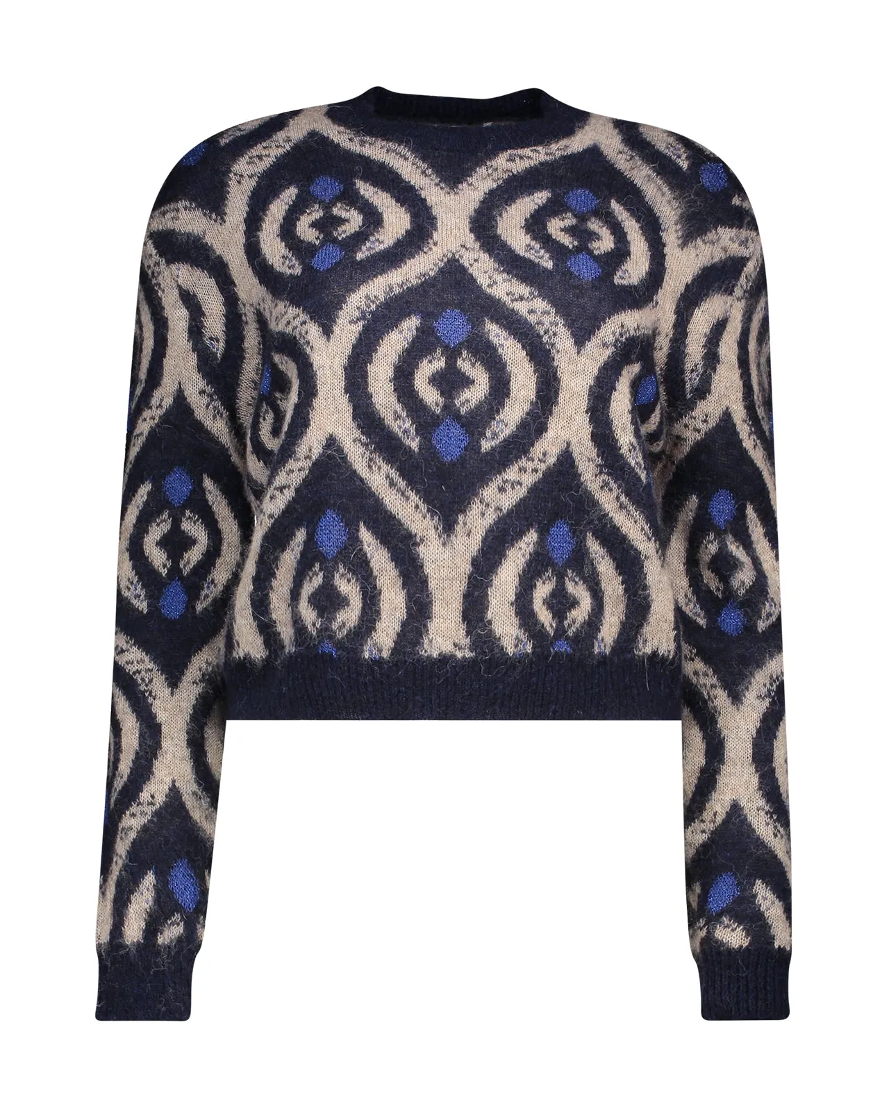 Maglione alpaca blu beige