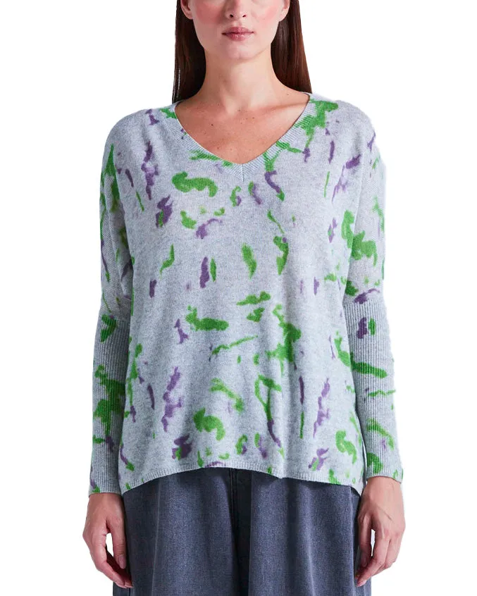 Maglione cashmere camo grigio