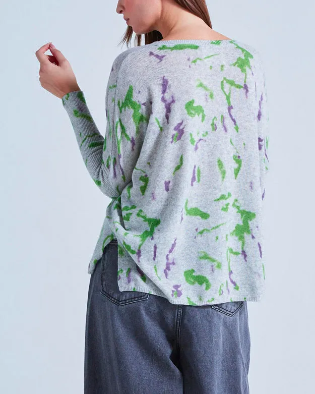 Maglione cashmere camo grigio
