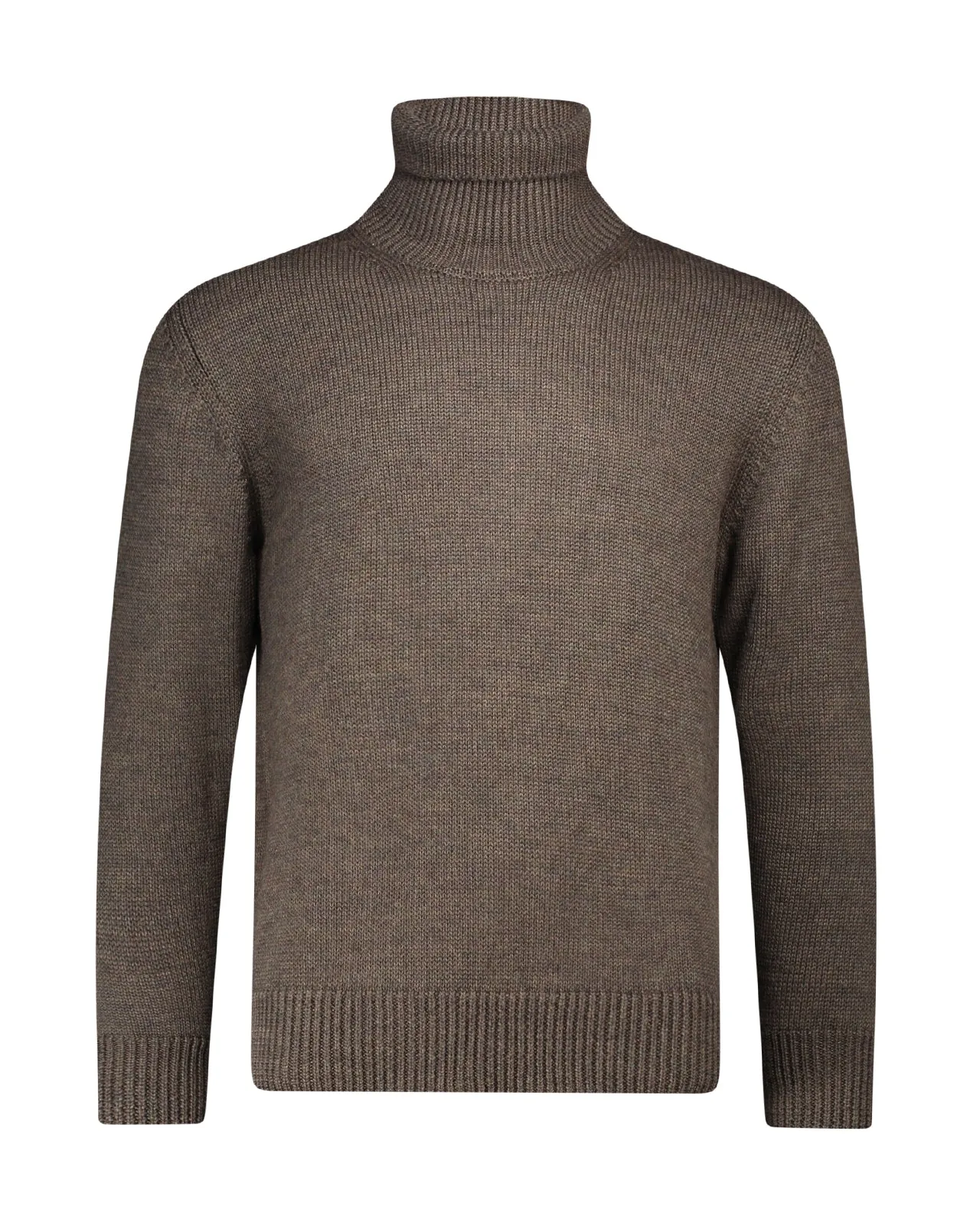 Maglione dolcevita lana marrone