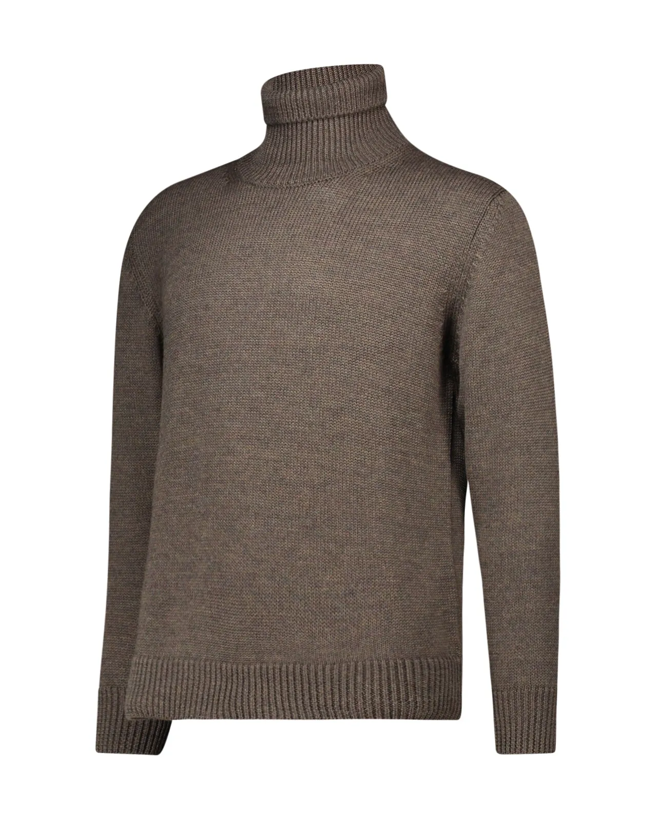 Maglione dolcevita lana marrone