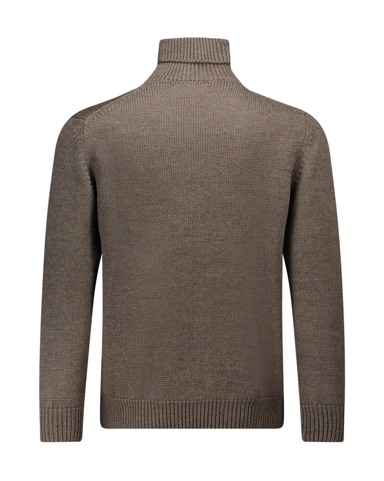 Maglione dolcevita lana marrone