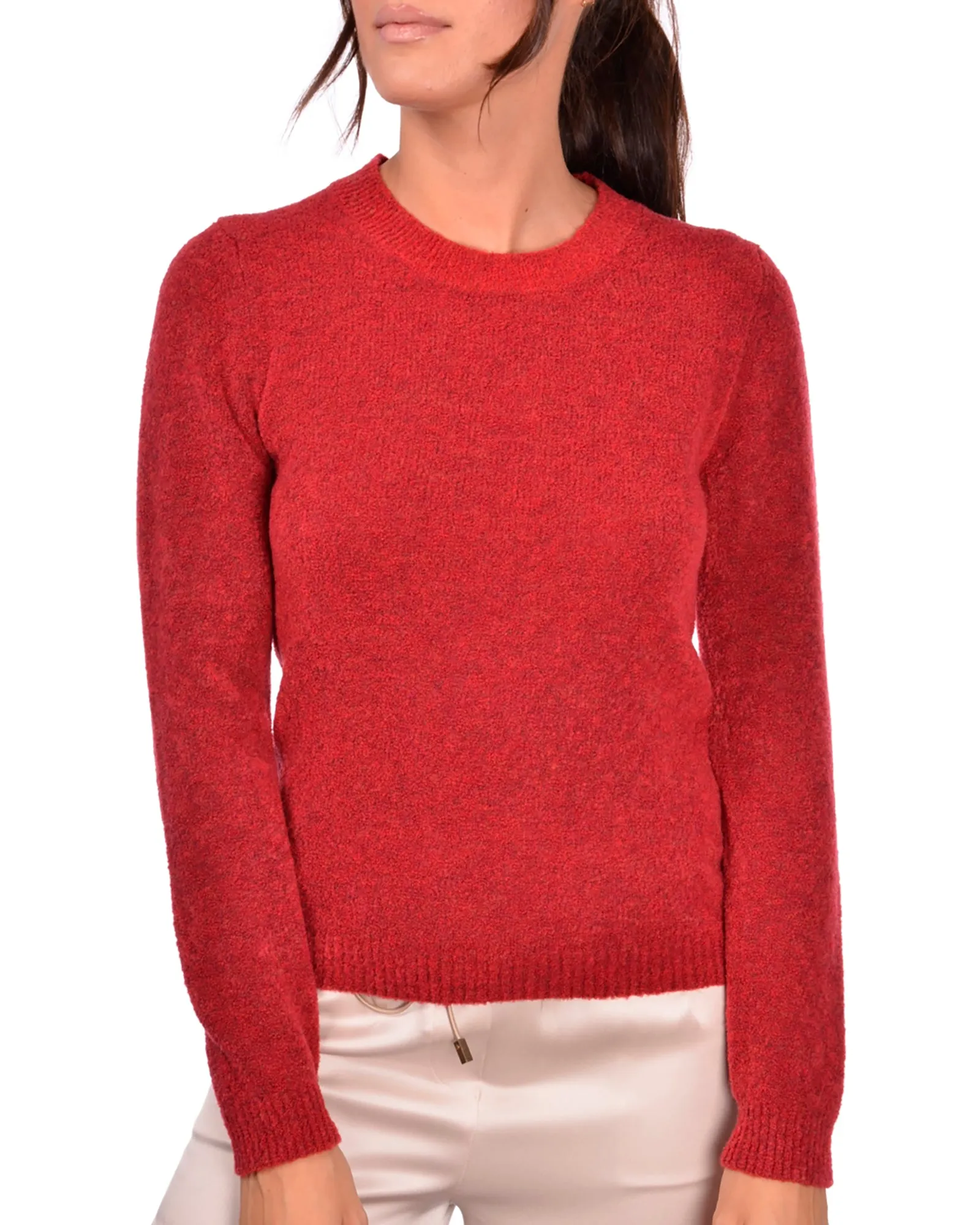 Maglione girocollo cashmere rosso