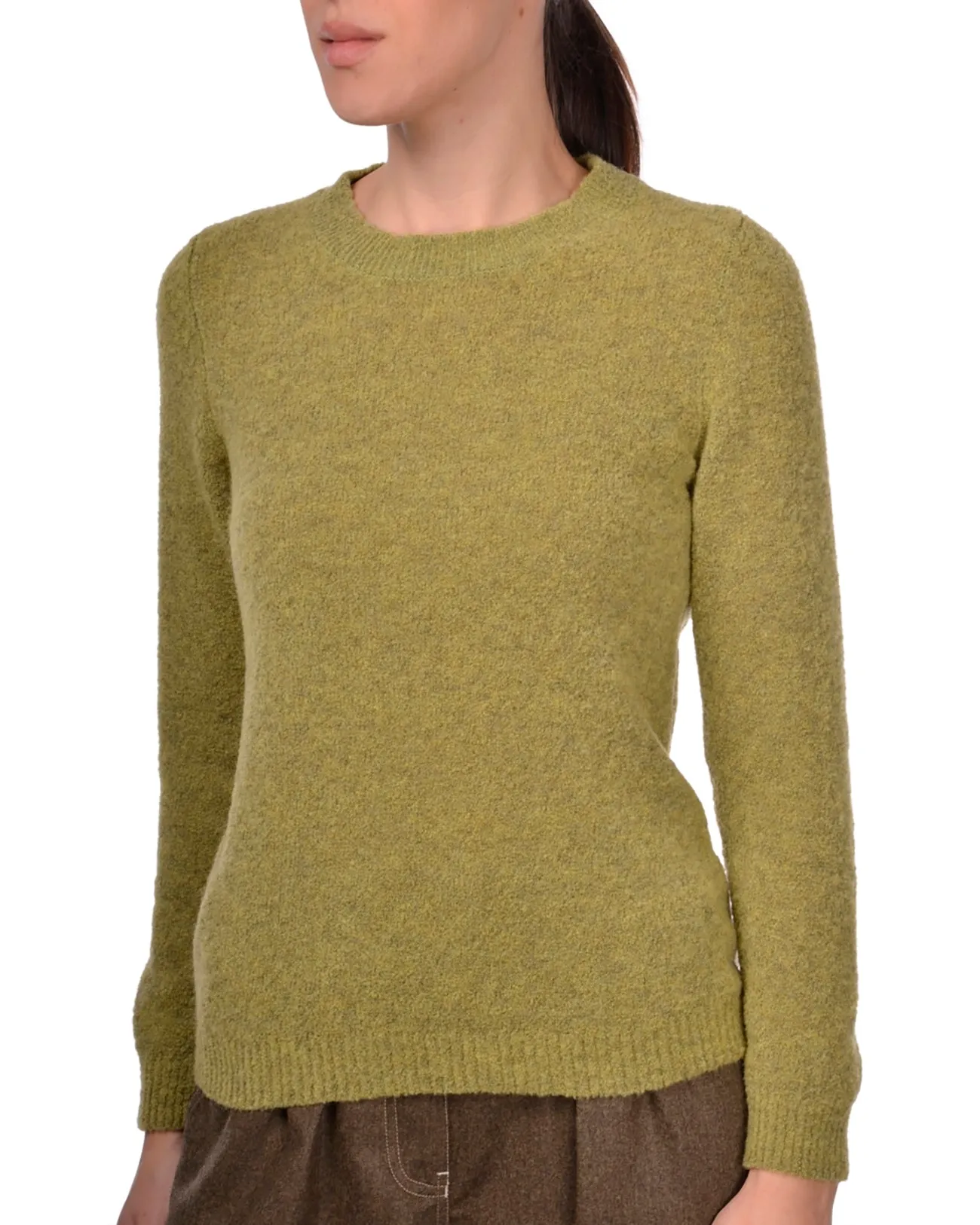 Maglione girocollo cashmere verde
