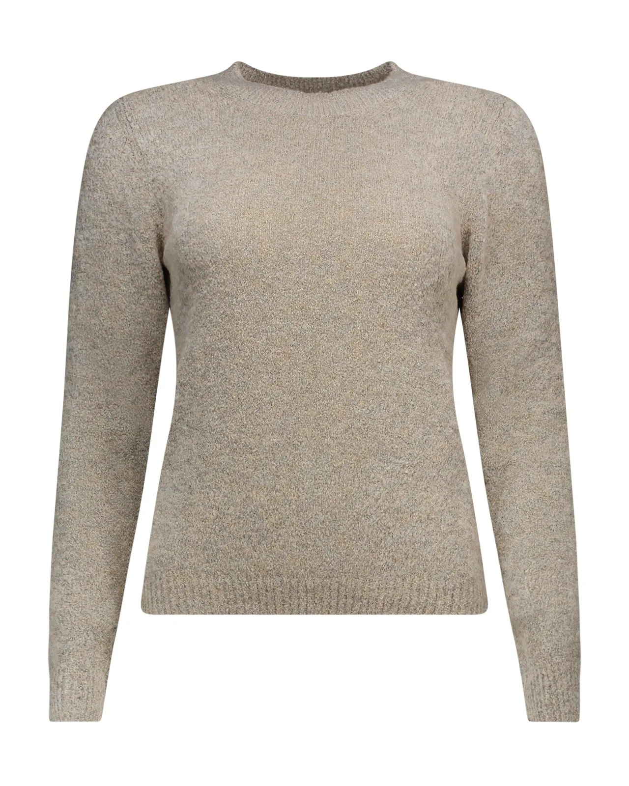 Maglione girocollo lana tortora