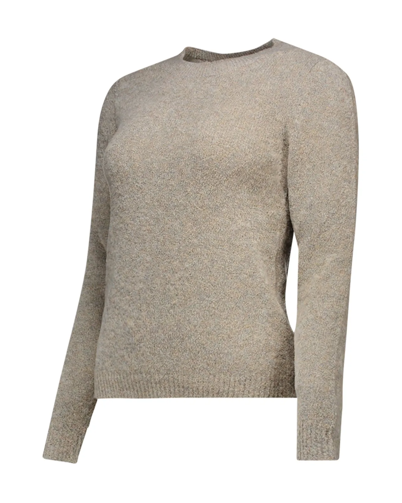 Maglione girocollo lana tortora