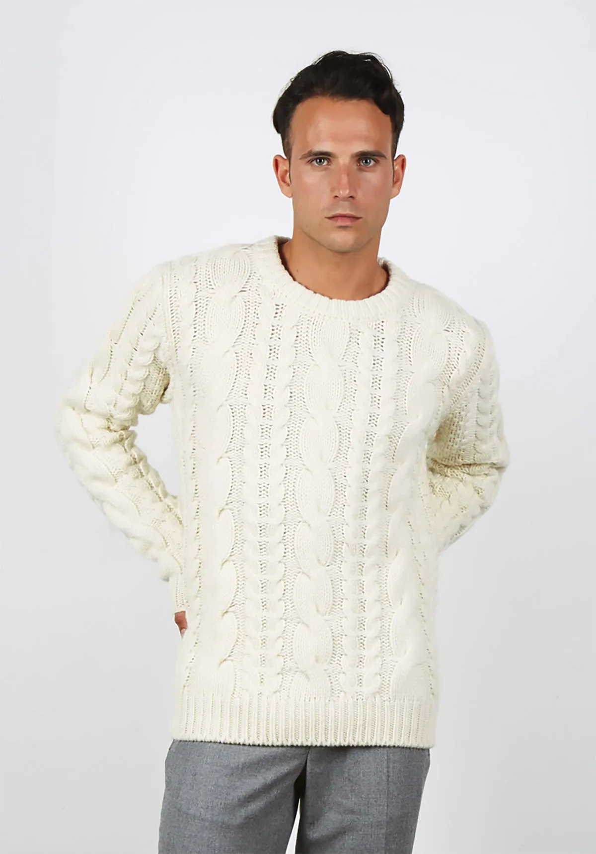 Maglione Girocollo - Uomo, Autunno/Inverno - Lana e Cashmere - 100% Made in Italy | Brunella Gori