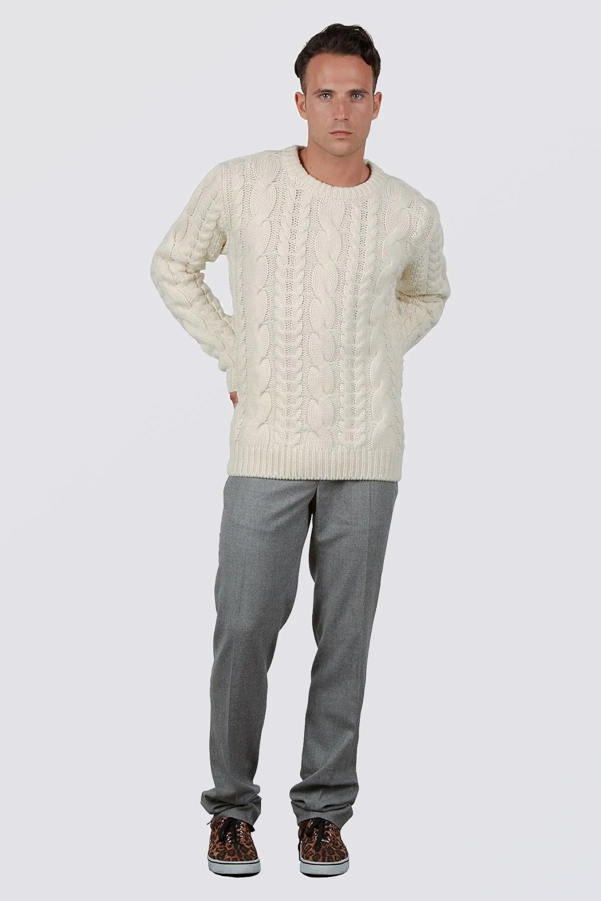 Maglione Girocollo - Uomo, Autunno/Inverno - Lana e Cashmere - 100% Made in Italy | Brunella Gori