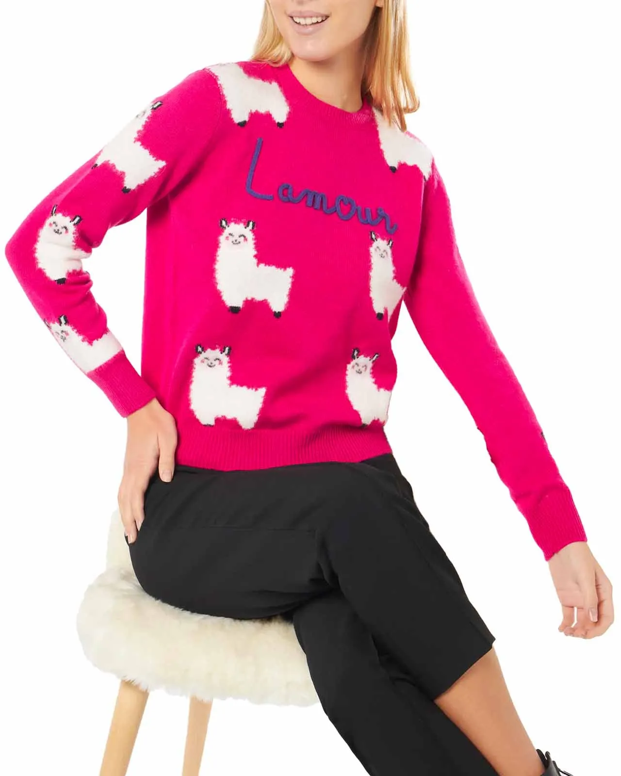 Maglione L'Amour lana fucsia