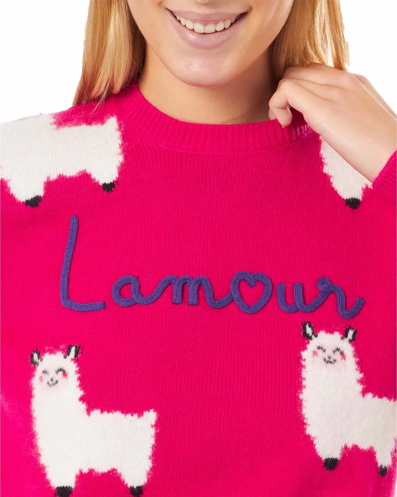 Maglione L'Amour lana fucsia