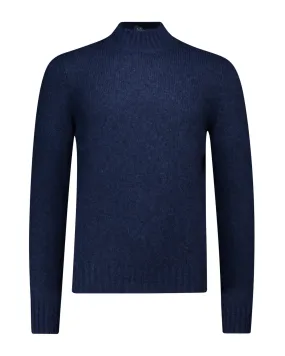 Maglione lupetto lana blu