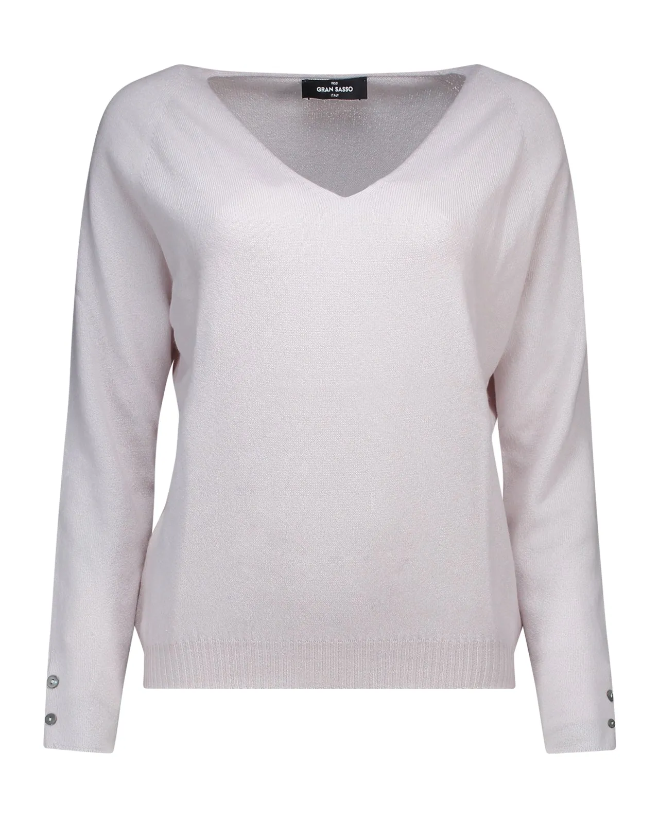 Maglione scollato cashmere rosa