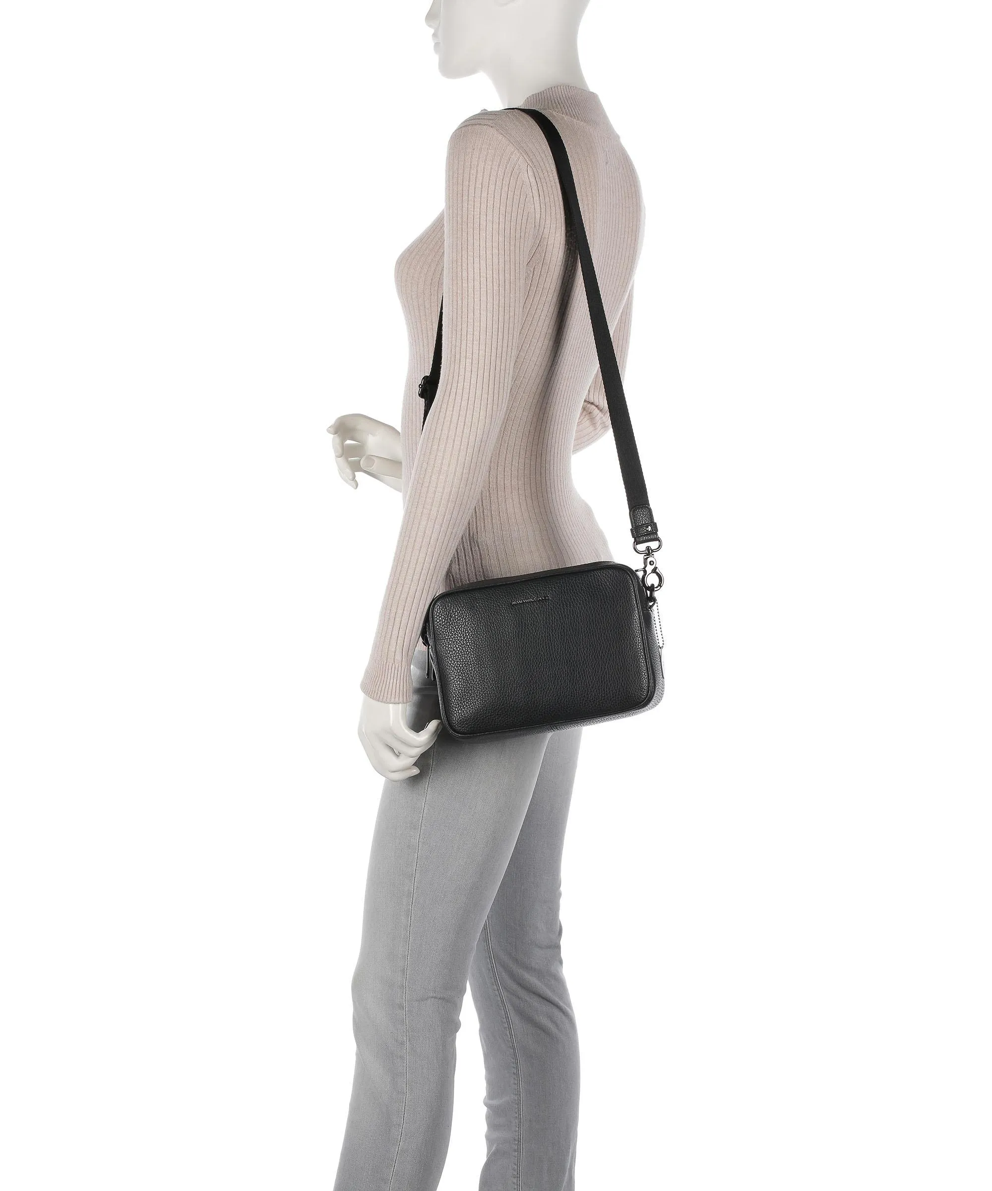  Mandarina Duck Mellow Leather Borsa a tracolla pelle di vitello grana nero  