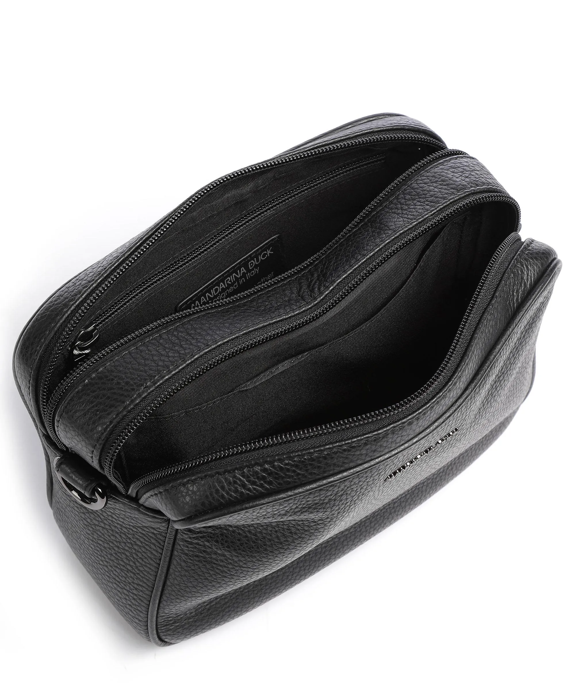 Mandarina Duck Mellow Leather Borsa a tracolla pelle di vitello grana nero  