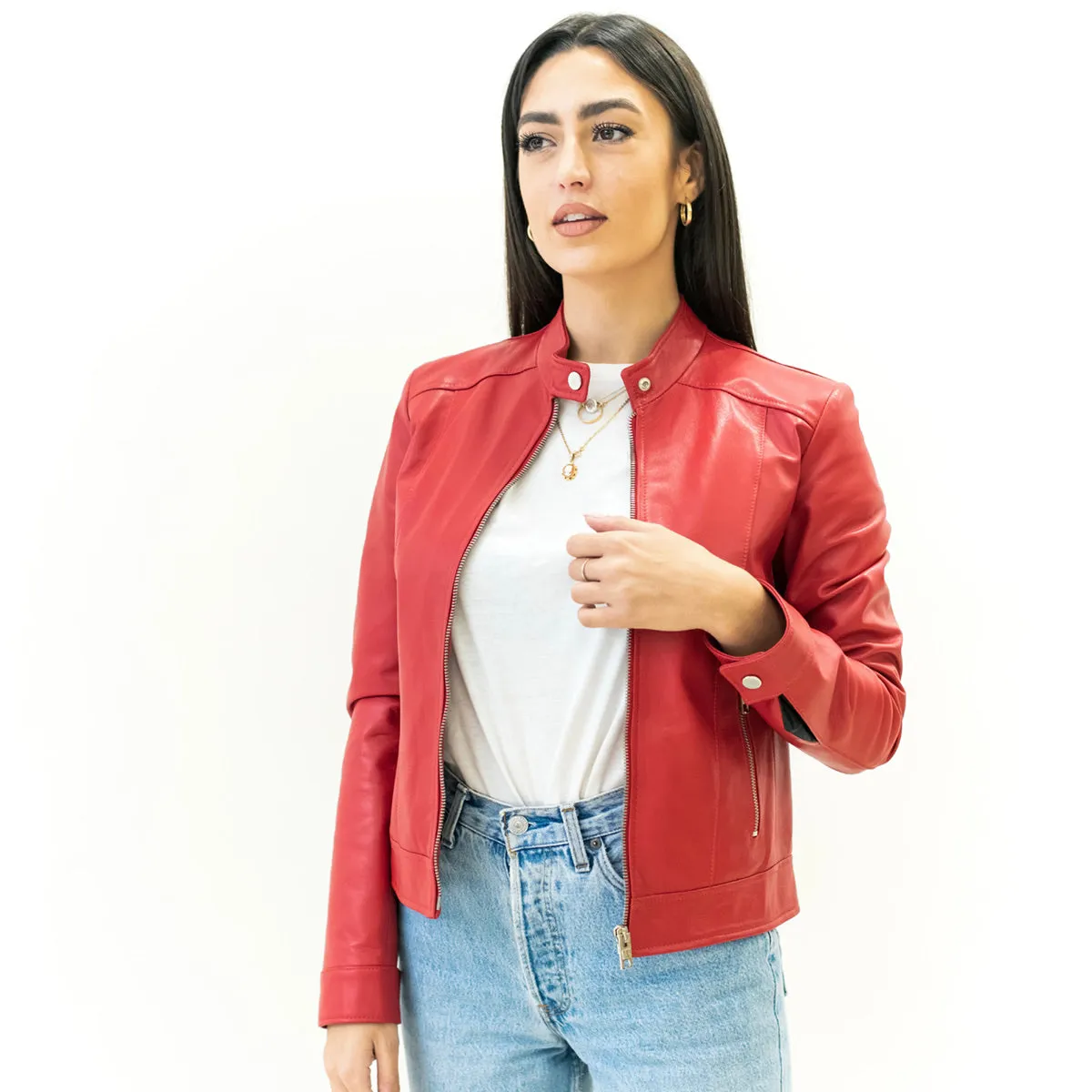 Masterpelle Masterpelle giubbino donna nappa rosso
