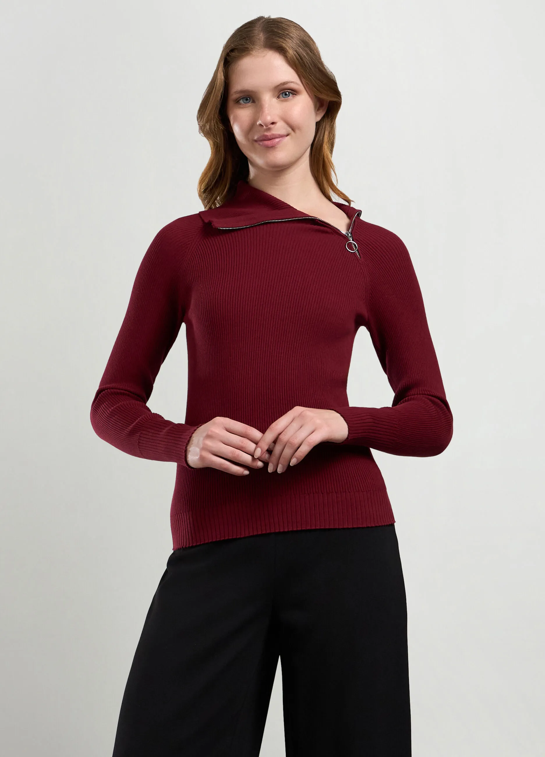 NICE & CHIC  T-shirt in costina di misto cotone donna