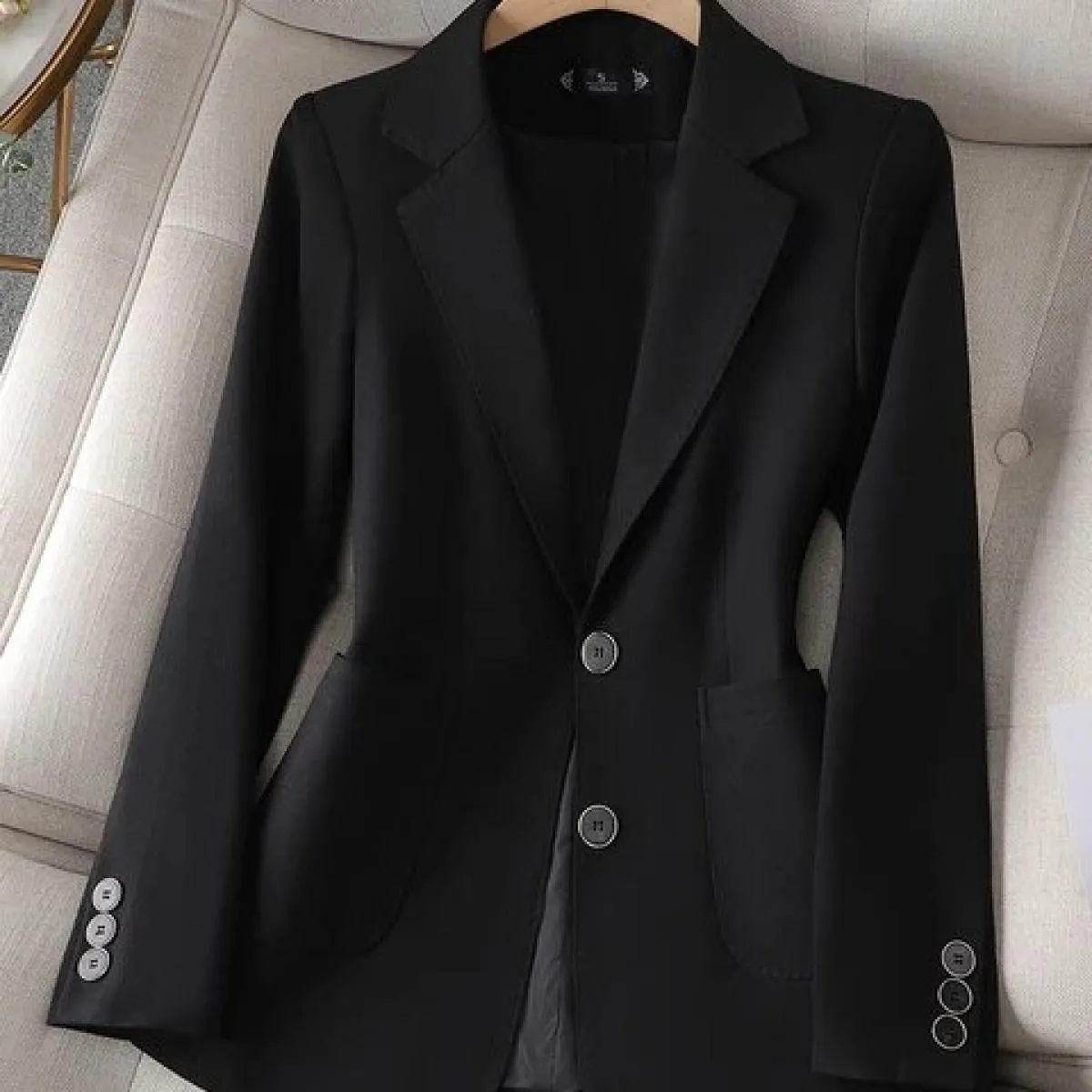 Nuovo arrivo Autunno Inverno Donna Capispalla da donna Blazer Rosa Nero Beige Giacca femminile monopetto a maniche lunghe C