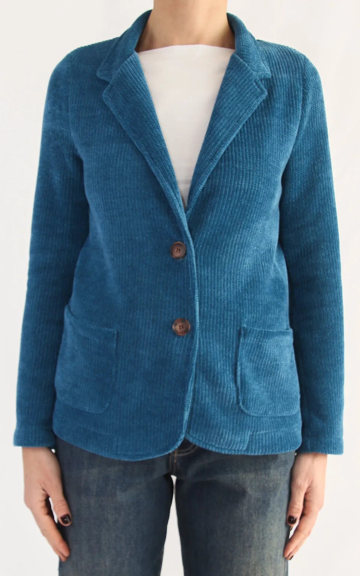 Off-On – blazer velluto – ottanio