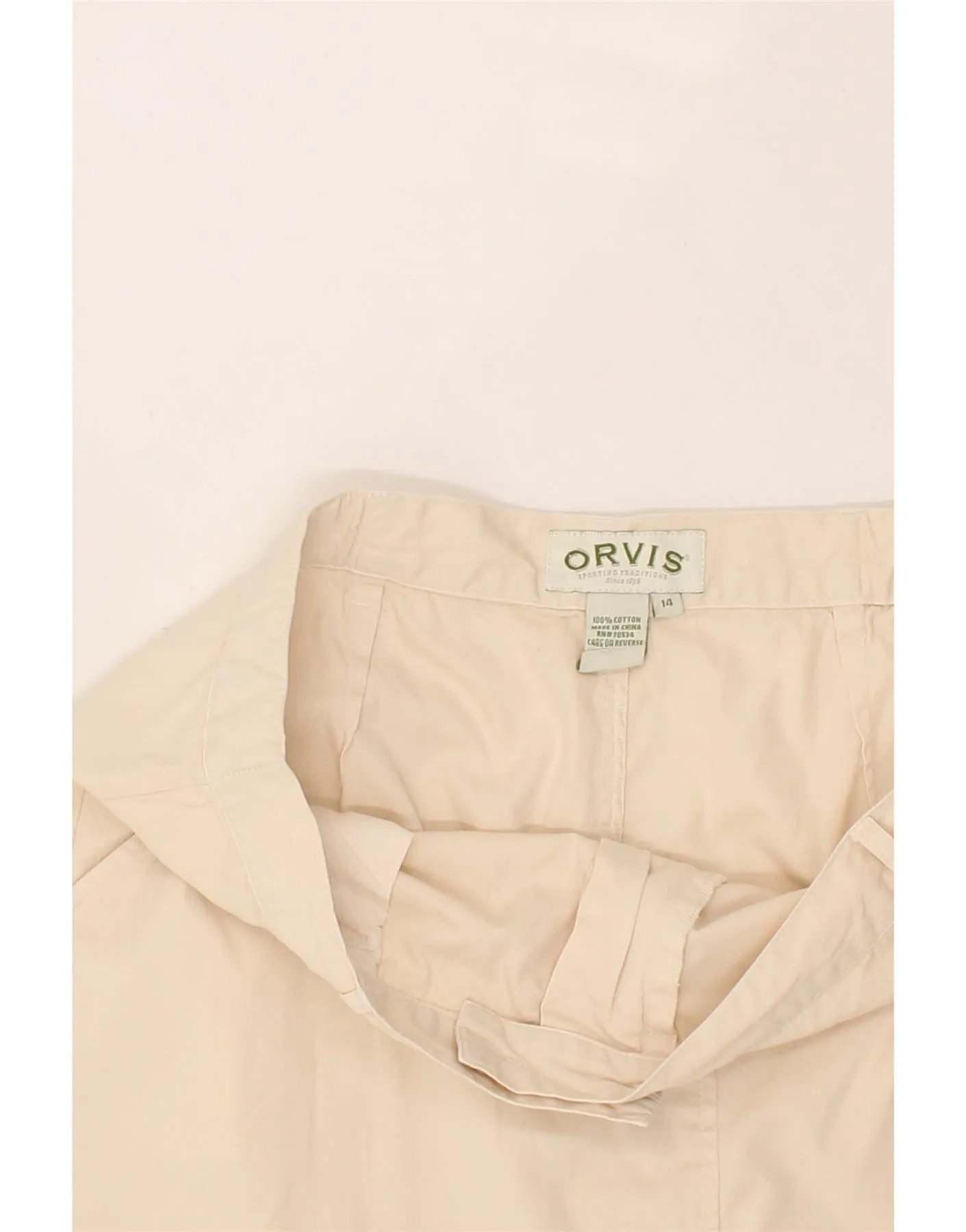 ORVIS Womens Straight Skirt US 14 XL W36 Beige Cotton