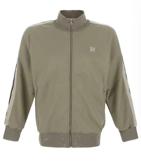 Palm Angels Felpa in nylon con zip e logo stampato PMBD058E23FAB0010703