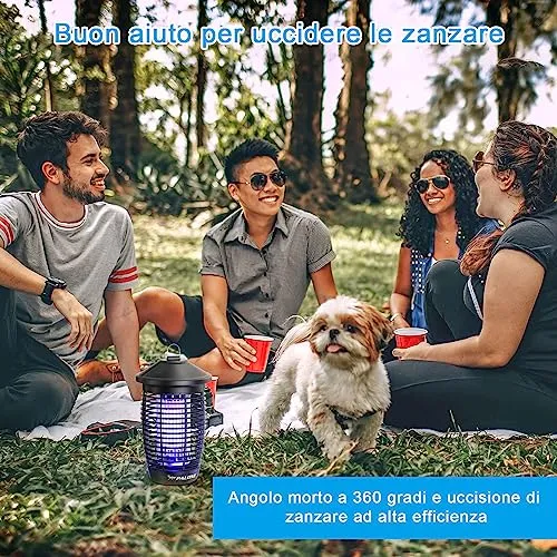 PALONE TMACTIME Lampada Antizanzare Elettrica, 4500V 20W UV Zanzariera Elettrica Impermeabile IPX4, per Insetticida Zanzare per 