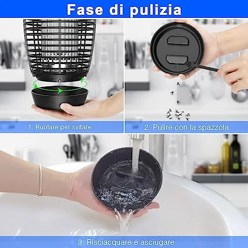 PALONE TMACTIME Lampada Antizanzare Elettrica, 4500V 20W UV Zanzariera Elettrica Impermeabile IPX4, per Insetticida Zanzare per 