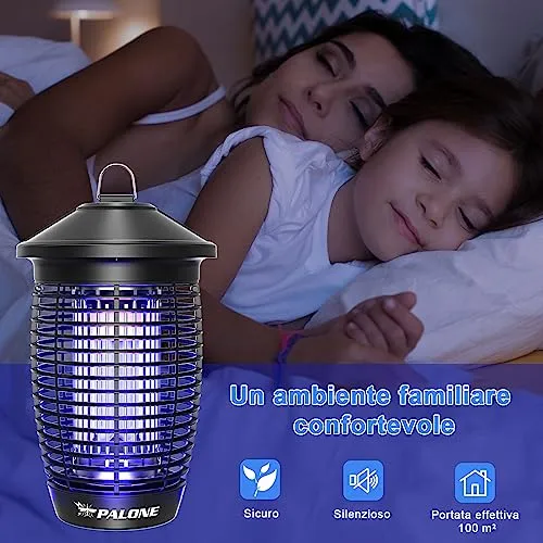 PALONE TMACTIME Lampada Antizanzare Elettrica, 4500V 20W UV Zanzariera Elettrica Impermeabile IPX4, per Insetticida Zanzare per 