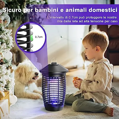 PALONE TMACTIME Lampada Antizanzare Elettrica, 4500V 20W UV Zanzariera Elettrica Impermeabile IPX4, per Insetticida Zanzare per 