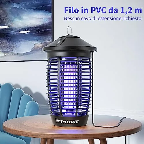 PALONE TMACTIME Lampada Antizanzare Elettrica, 4500V 20W UV Zanzariera Elettrica Impermeabile IPX4, per Insetticida Zanzare per 