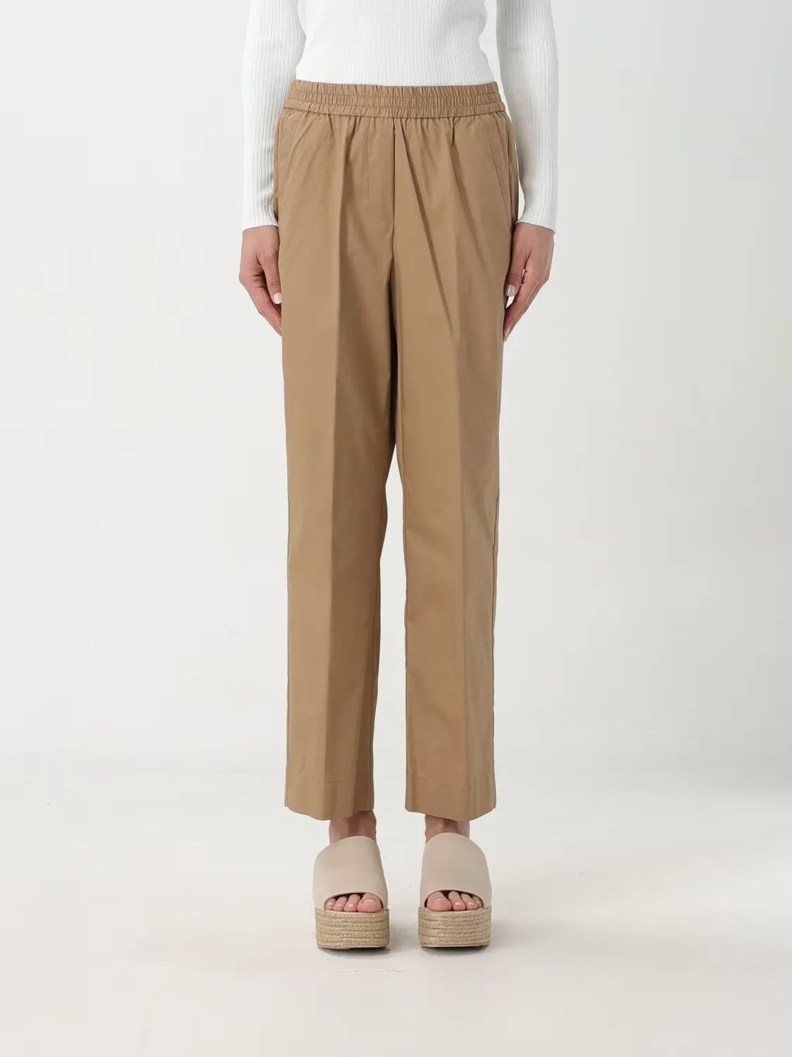 PANTALONE CAMMELLO IN COTONE