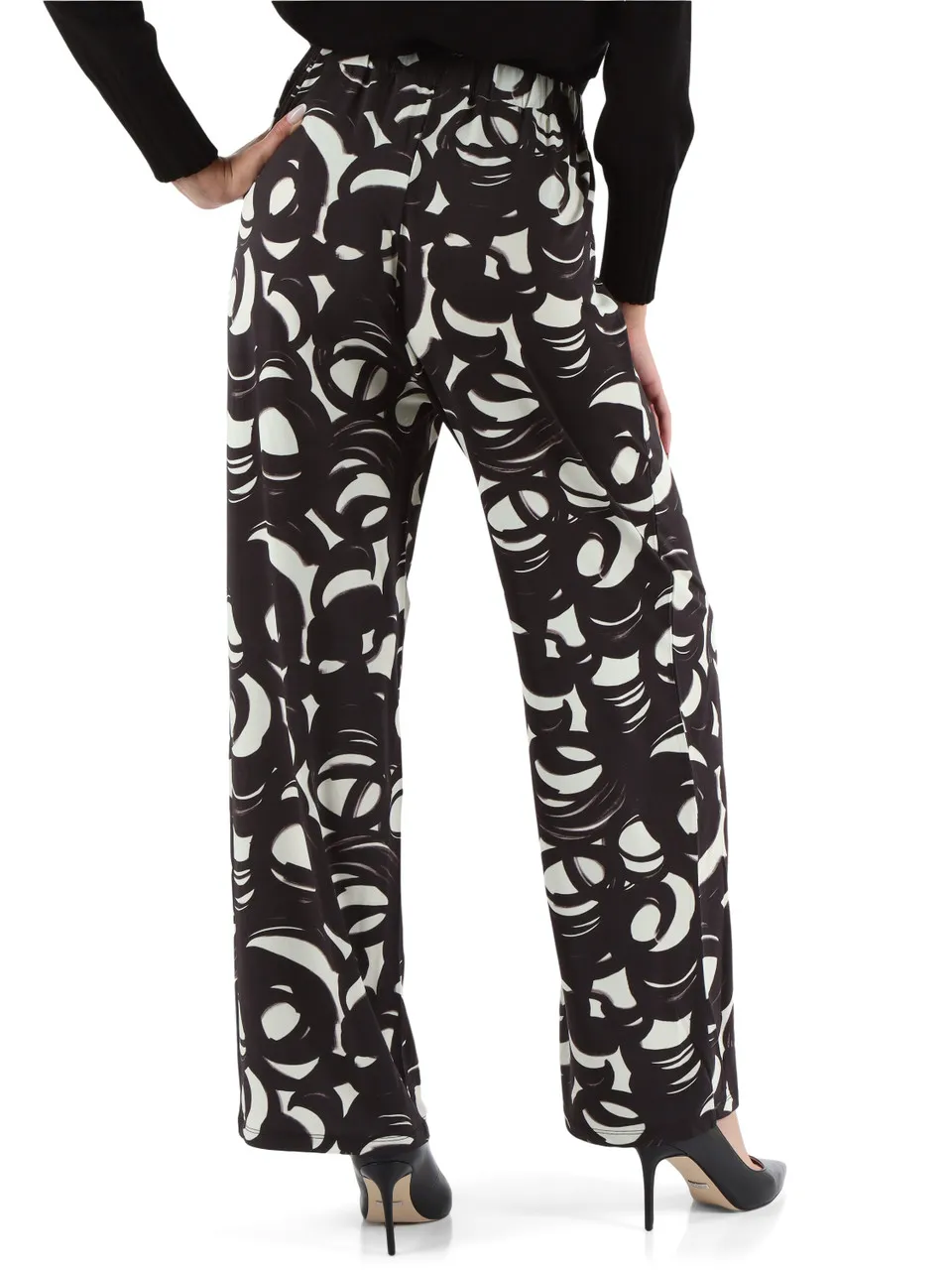 Pantalone gamba larga in viscosa stretch