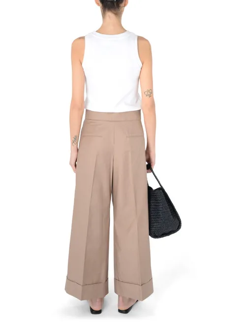 Pantalone 'S Max Mara Abba in popeline color cammello