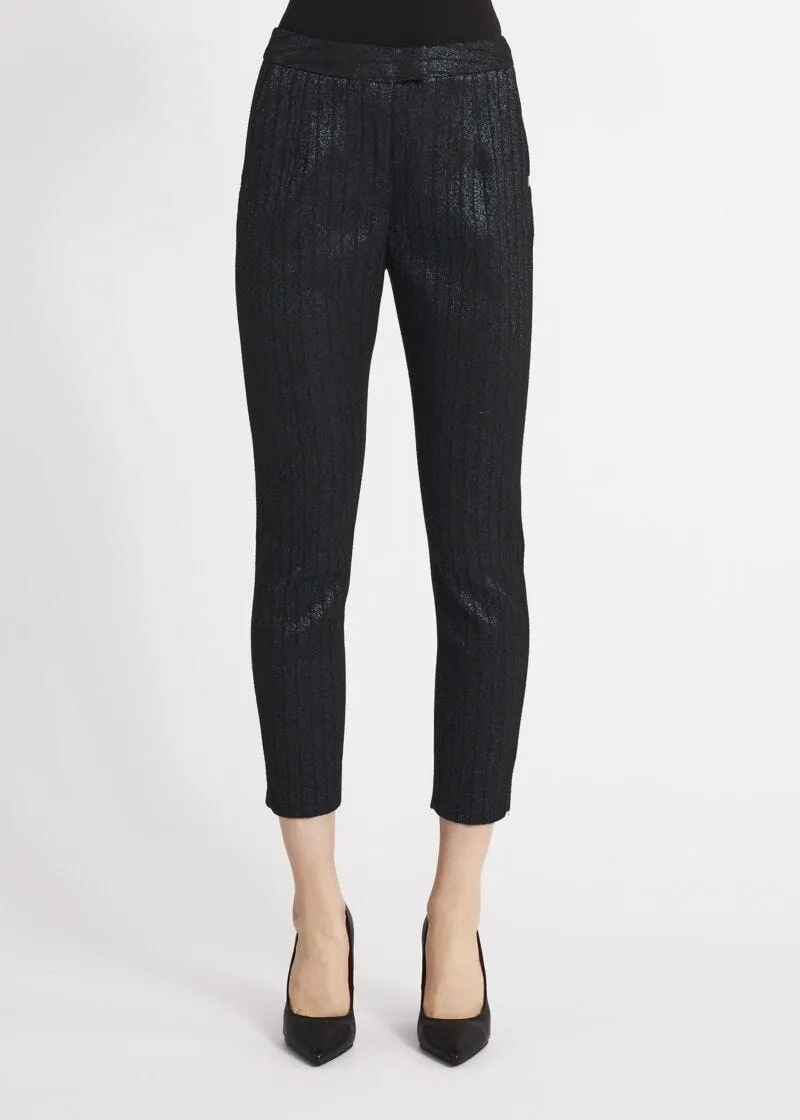 Pantaloni a sigaretta in jacquard lurex