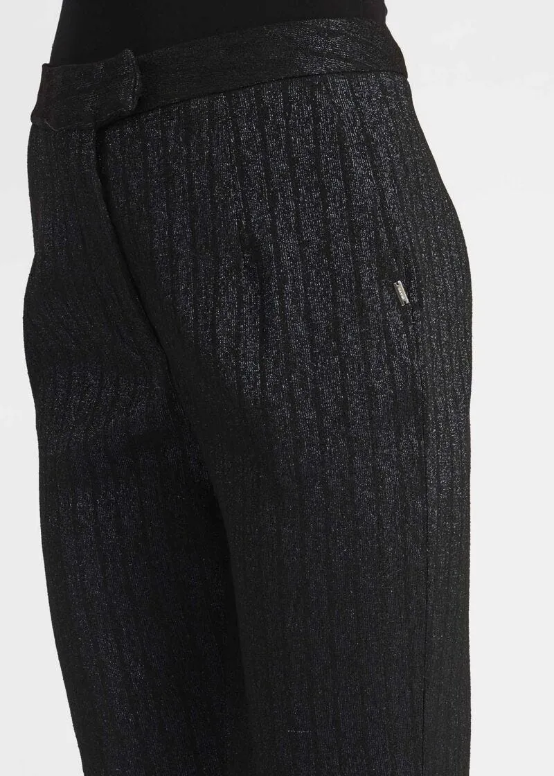 Pantaloni a sigaretta in jacquard lurex